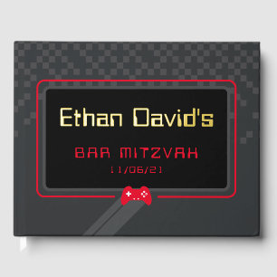 Livre D'or BAR MITZVAH gamer cool tendance rouge noir
