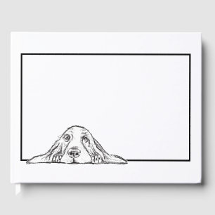 Livre D'or basset hound noir blanc yeux de chiot simple