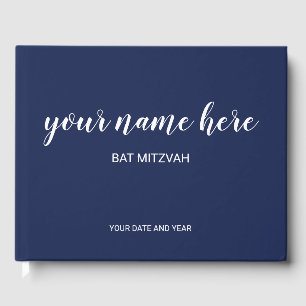 Livre d'or Bat mitzvah bleu Marine