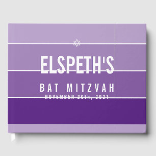 Livre D'or BAT MITZVAH moderne bold ombre bloc violet violet