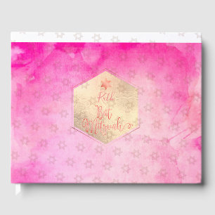 Livre D'or Bat mitzvah PixDezines, Aquarelle rose