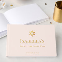 Bat Mitzvah Rose & Faux Or Étoile de David Juive 