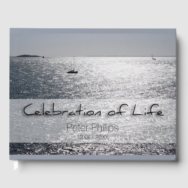 Livre D'or Bateau de mer Célébration de la vie Funéraire Livr (Recto)
