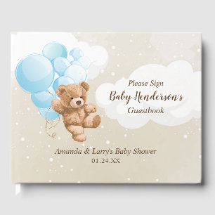 Livre D'or Bearly Wait Blue Balloon Teddy Bear