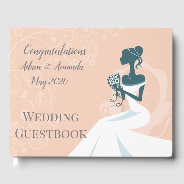 Livre D'or Beau mariage de mariée rose (Recto)