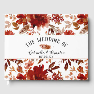 Livre D'or Beauté Rustique Floral Bohème Mariage d'aquarelle