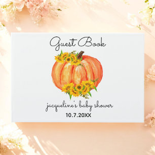Livre d'or bébé citrouille pour shower d'automne 