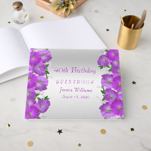 Livre D'or Belle classe Petunias Floral Anniversaire