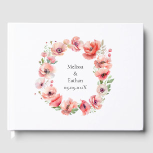 Livre D'or Belle fleur rose et rouge pavot