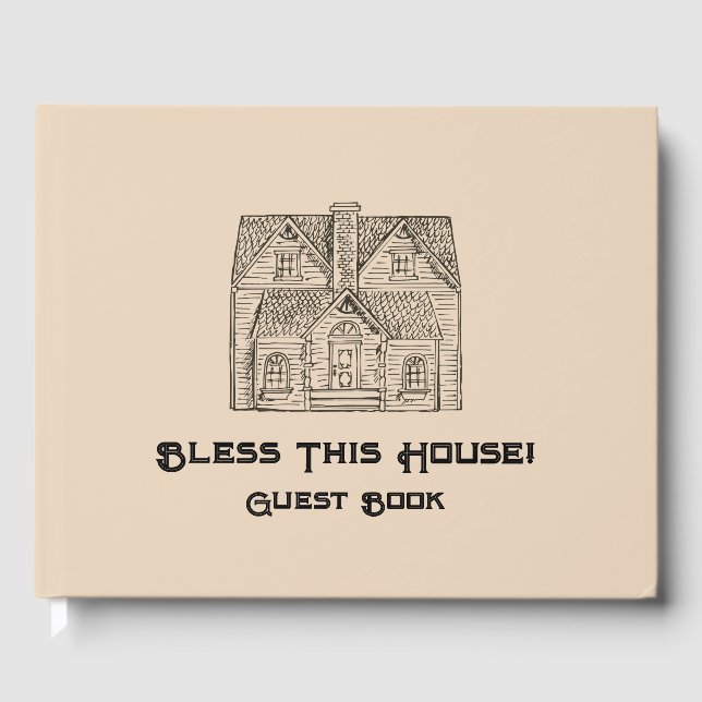 Livre D'or Bénis cette maison avec texte et image modèles (Recto)