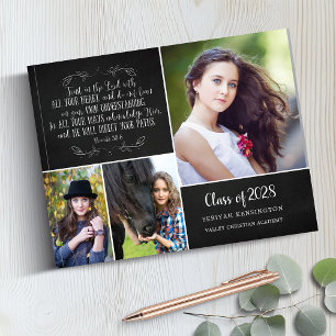 Livre D'or Bible chrétienne rustique Verse Graduation Photo