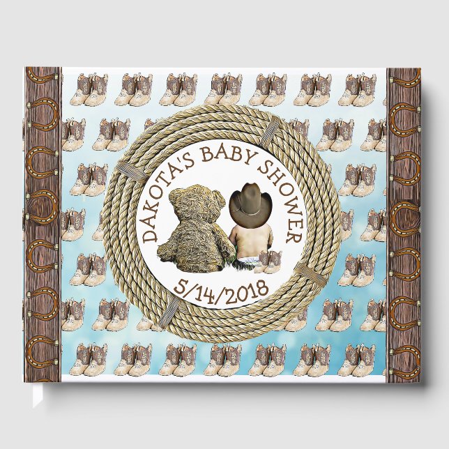 Livre D'or Bientôt b Lil "Cowboy Baby shower Guestbook (Recto)