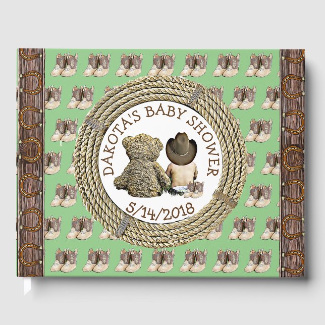 Livre D'or Bientôt b Lil "Cowboy Baby shower Guestbook (Recto)