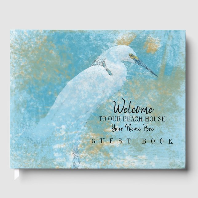 Livre D'or Bienvenue À Notre Beach House Snowy Egret (Recto)
