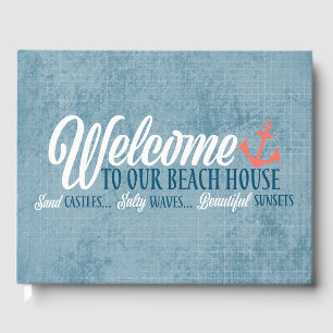 Livre D'or Bienvenue à notre Beach House Typographie personna