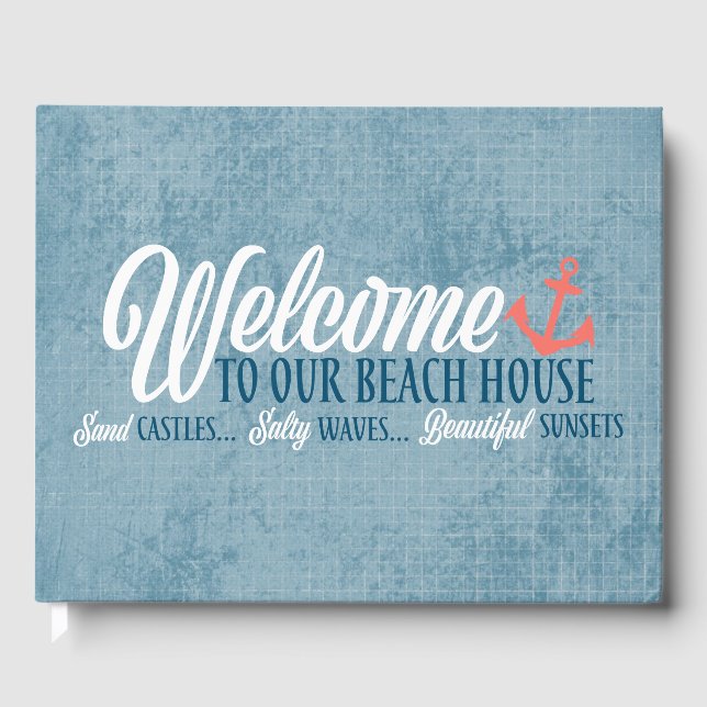 Livre D'or Bienvenue à notre Beach House Typographie personna (Recto)