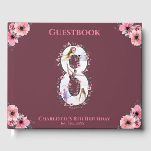 Livre D'or Big 8th Birthday Photo Collage Flower Girl Pink
