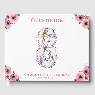 Livre D'or Big 8th Birthday Photo Collage Flower Girl White