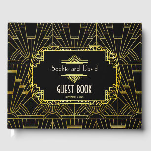 Livre D'or Black & Gold Great Gatsby Art Déco Mariage