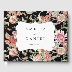 Livre D'or Black Imaginaire tropical Boho Floral Mariage