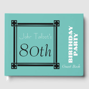 Livre D'or Black Retro Frame 70e Anniversaire de la fête Livr
