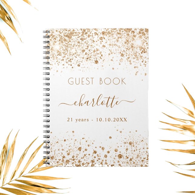 Livre d'or blanc d'anniversaire parties scintillan (Créateur téléchargé)