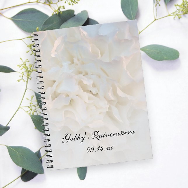Livre d'or blanc Floral Quinceañera (Créateur téléchargé)