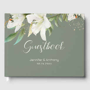 Livre D'or Blanc Lys Smokey Green Arrière - plan