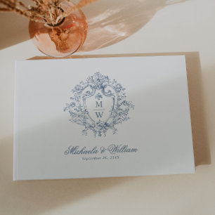 Livre D'or Blason Monogramme Régence Vintage Mariage