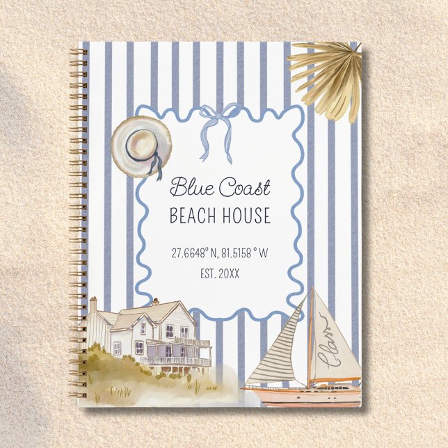 Livre d'or bleu de maison de plage de style côtier (In situ)