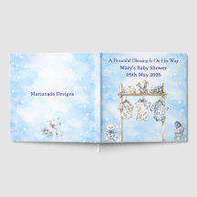Livre d'or - Bleu éditable Chinoiserie Baby Shower