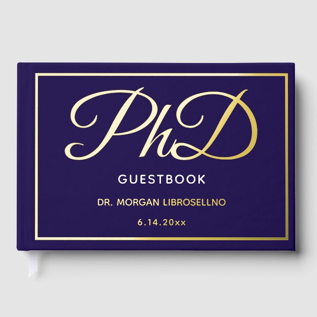 Livre D'or Bleu Gold Foil PhD (Recto)