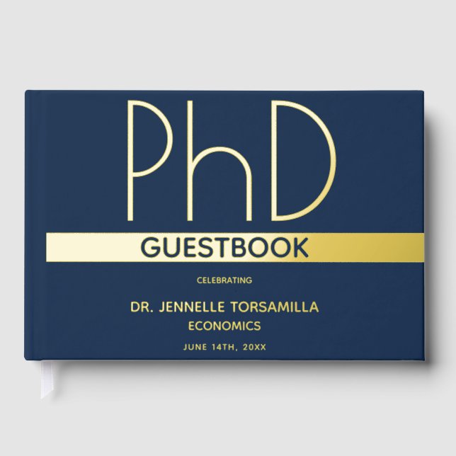 Livre D'or Bleu Gold Foil PhD (Recto)