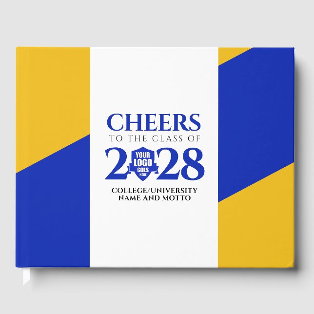 Livre D'or Bleu Gold School College University Graduation (Recto)