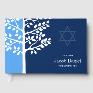 Livre D'or Bleu Marine Arbre de vie Barre Mitzvah