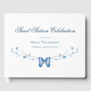 Livre D'or Bleu papillons & torchons doux 16