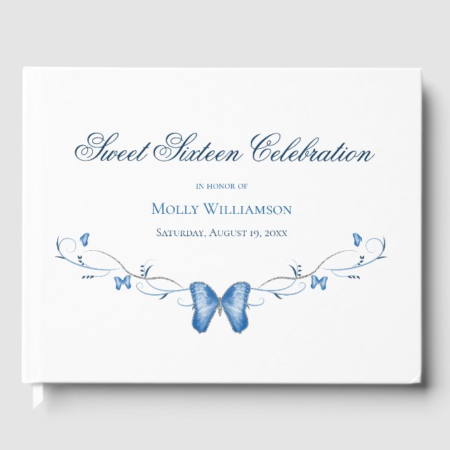 Livre D'or Bleu papillons & torchons doux 16 (Recto)