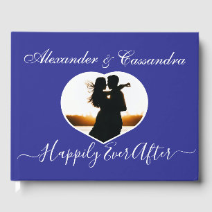 Livre D'or Bleu royal grec simple, élégant, Mariage photo