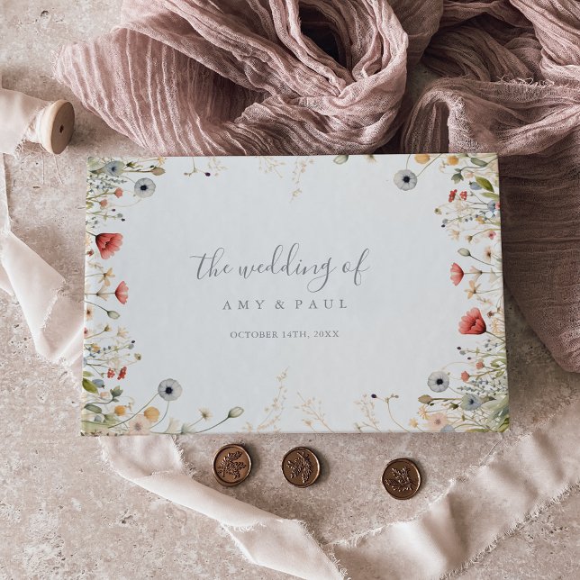 Livre D'or Blissful Colorful Boho Wildflower Wedding (Créateur téléchargé)