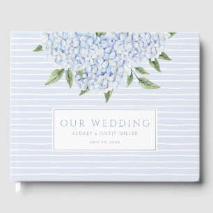 Livre D'or Blue Hydrangea Watercolor Blooms Mariage personnal