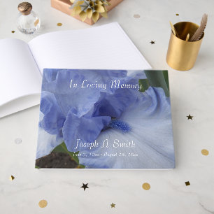 Livre D'or Blue Iris Floral Memorial Service