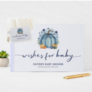 Livre D'or Blue Little Citrouille Automne Automne Baby shower