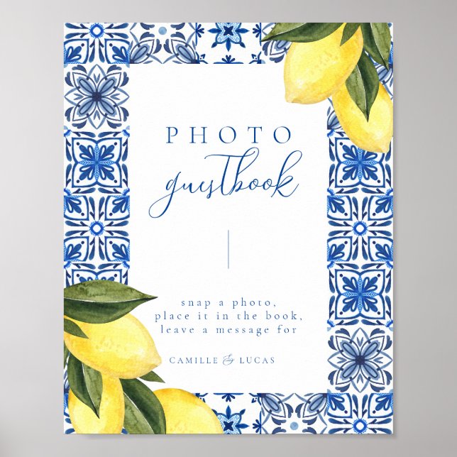 Livre d'or Blue Mediterranean Tile and Citrus (Devant)