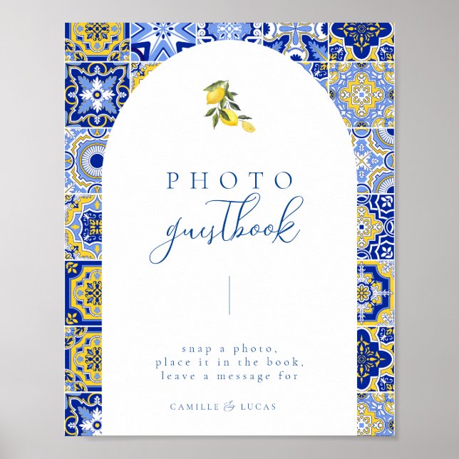 Livre d'or Blue Mediterranean Tile and Citrus (Devant)