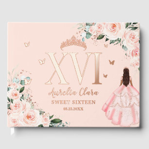 Livre D'or Blush Floral Sweet Sixteen 16 XVI Or Rose