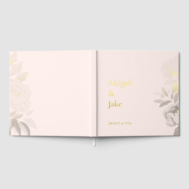 Livre D'or Blush Gold Foil Personalized Wedding (Complet)