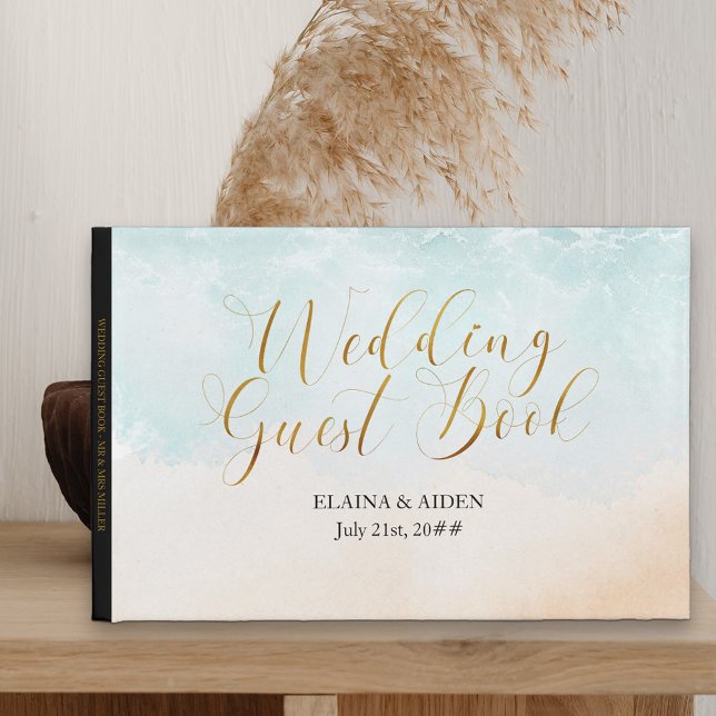 Livre D'or Boho Beach Arbor Monogramme Mariage (Front)