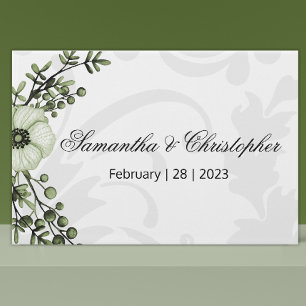 Livre D'or Boho Green Berries et Grey Mariage damassé