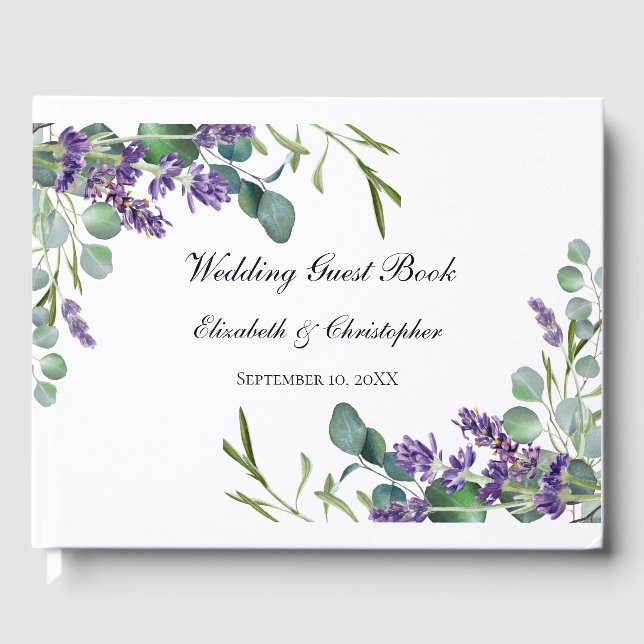 Livre D'or Boho Lavender Eucalyptus Mariage de verdure (Recto)