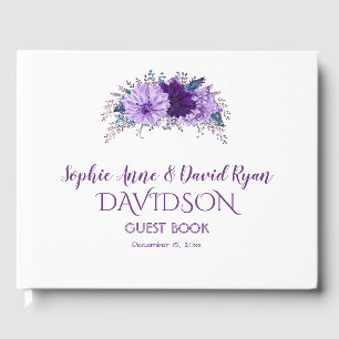 Livre D'or Boho Lavender Floral Plum Purple Mariage